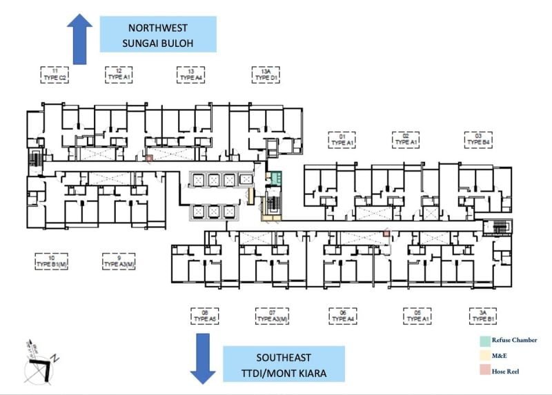 Floor Plan Level 1, 5, 9, 13, 15, 19, 23, 27, 29, 31, 35, 39, 43 &Amp; 45 @ D'Tessera Residence